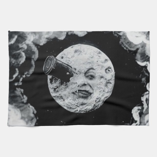 Paño De Cocina Un viaje a la luna (B&W) (Horizontal)