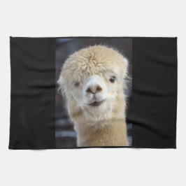 Paño De Cocina Una cara linda y esponjosa de una alpaca        