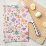 Paño De Cocina Una deliciosa y colorida tetera Fiesta de té<br><div class="desc">Este patrón hecho a mano hace una asombrosa toalla de cocina. Cambie el color de fondo o agregue sus propios textos. ¡Revisa mi tienda por más o hazme saber si quieres algo personalizado!</div>