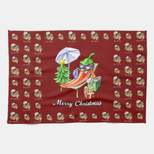 Paño De Cocina Una navidad navideña chilli bajo la sombra del sol