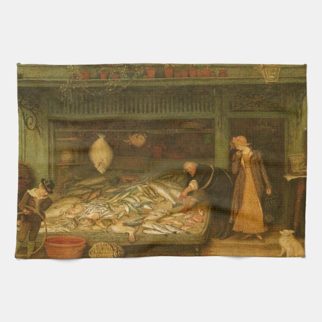 Paño De Cocina Una pescadería de Frederick Walker (Horizontal)
