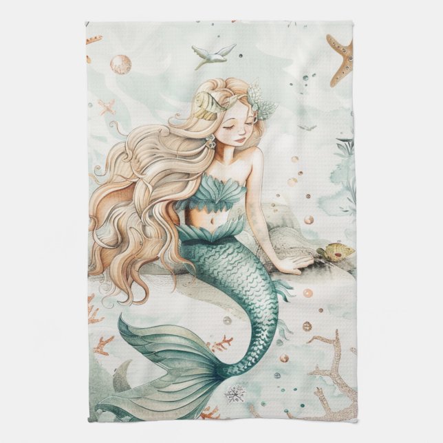 Paño De Cocina Una sirena linda (Vertical)