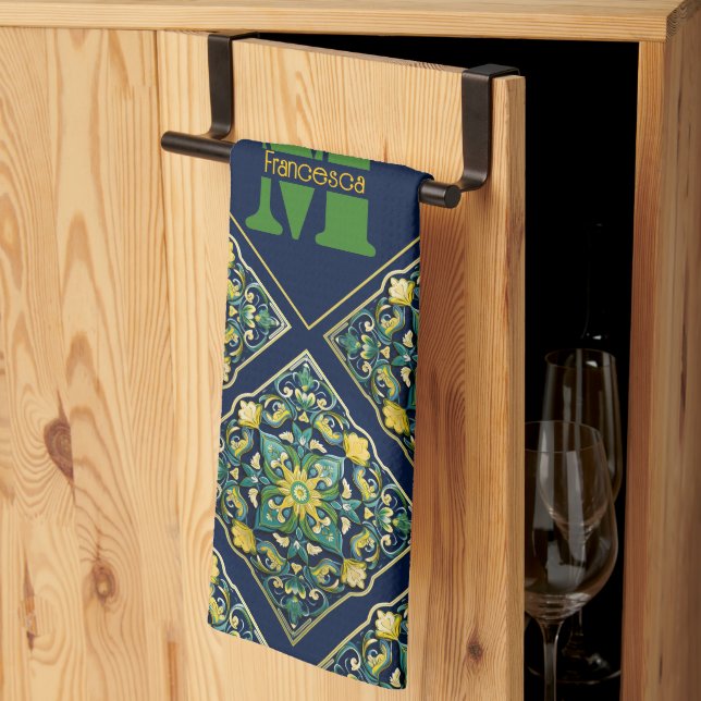 Paño De Cocina 💛 💚 💙 Una Única Obra Maestra Azulejo (Pliegue de tercios)