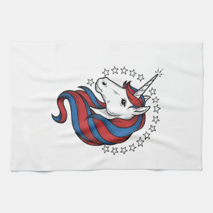 Paño De Cocina Unicornio Patriótico Diseño de Vector de Grabado V