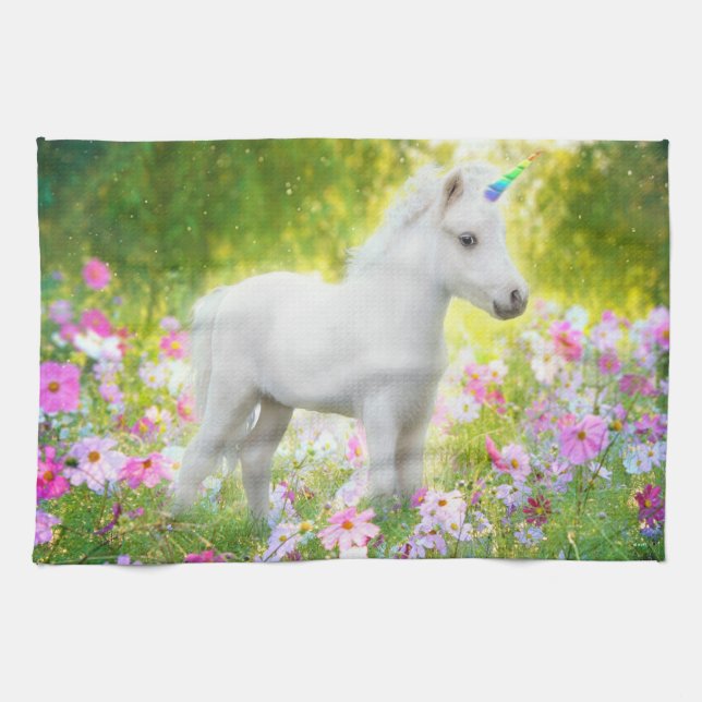 Paño De Cocina Unicornio Pony Blanco (Horizontal)