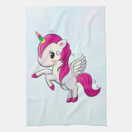 Paño De Cocina Unicornio rosado con alas