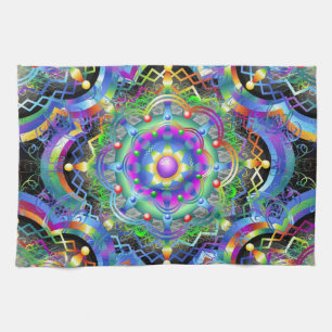 Paño De Cocina Universo Mandala Colores Psicodélicos