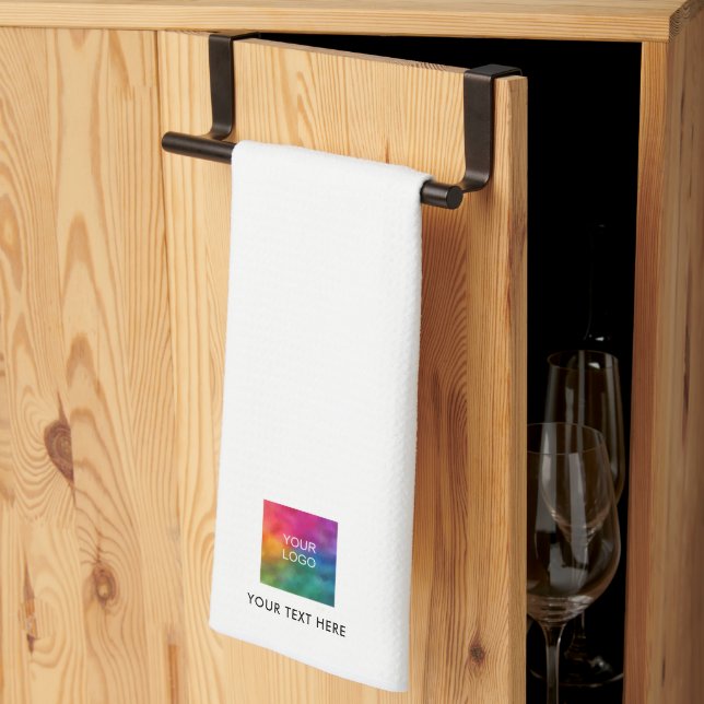 Paño De Cocina Upload Your Company Logo Custom Text Template (Pliegue de tercios)