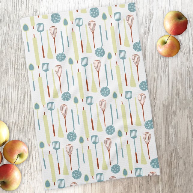 Paño De Cocina Utensilios de cocina retro (Retro kitchen utensil pattern kitchen towel)