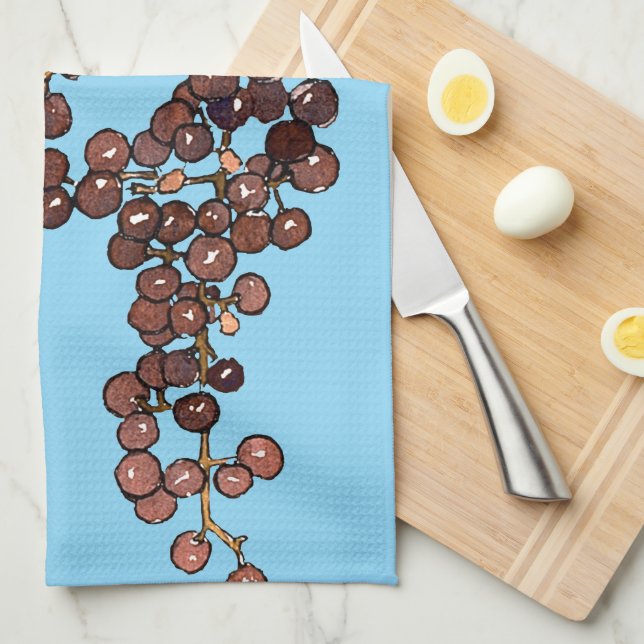 Paño De Cocina Uvas de escarcha de Art Nouveau (Doblado Cuarto)