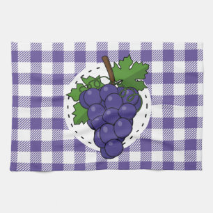 Paño De Cocina Uvas sobre la pasta de violeta blanca