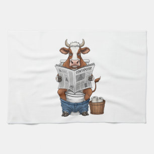 Paño De Cocina Vaca con inodoro PNG, divertido animal de granja