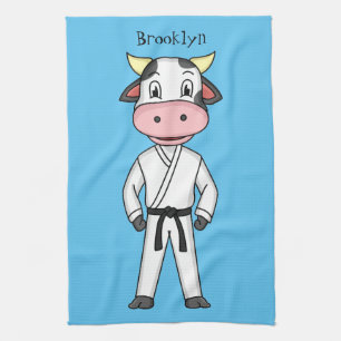 Paño De Cocina Vaca corta con traje de kung fu personalizado
