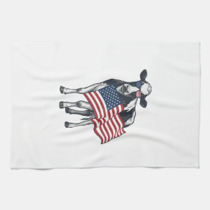 Paño De Cocina Vaca Patriótica Bandera Americana Diseño de Grabad