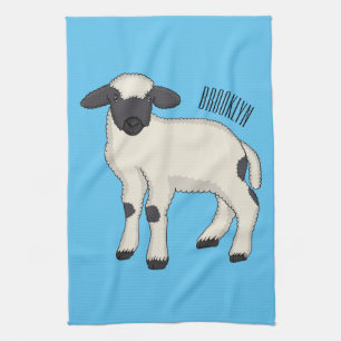 Paño De Cocina Valais Blacknose ilustracion personalizado ovino