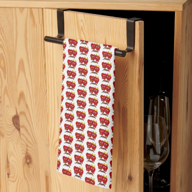 Paño De Cocina Valentine' s Kitchen Hand Towel Couple Red Hearts (Pliegue de tercios)