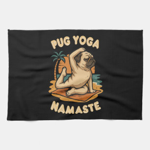 PAÑO DE COCINA VAMOS EL YOGA CON TU PUG - NAMASTE