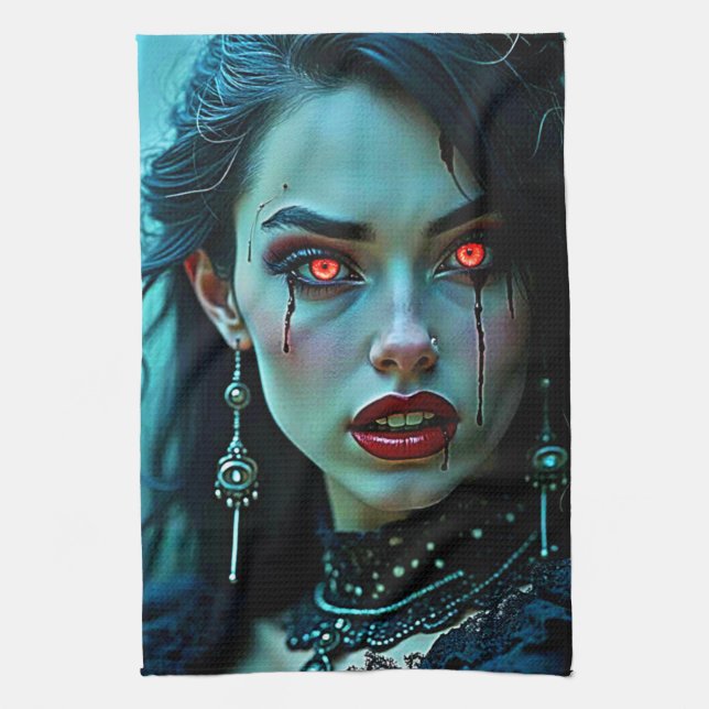 Paño De Cocina Vampire Queen: Dark Allure Art (Vertical)
