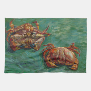 Paño De Cocina Van Gogh Dos Cangrejos Arte Impresionista Verde