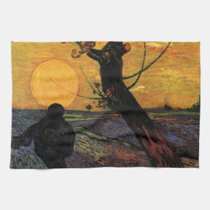 Paño De Cocina Van Gogh; El sembrador, agricultor campesino vinta
