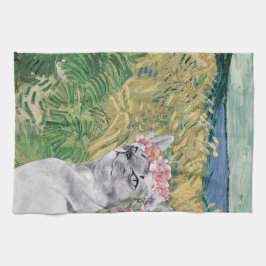 Paño De Cocina Van Gogh Wheat Field and Fancy Cat