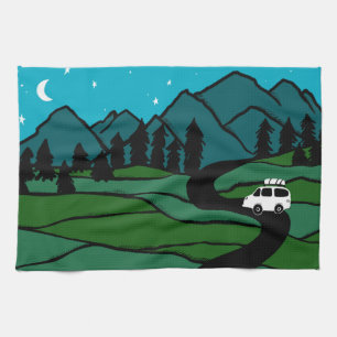 Paño De Cocina Vanlife in the Mountains Camping Moon Stars