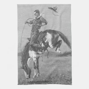Paño De Cocina Vaqueiros de Rodeo Antiguos, Potro Salvaje de Remi