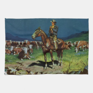 Paño De Cocina Vaquero Antiguo, Ganadero en la Granja