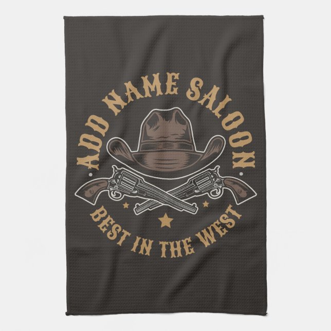 Paño De Cocina Vaqueros antiguos disparan AÑADIR NOMBRE ANTIGUO S (Vertical)