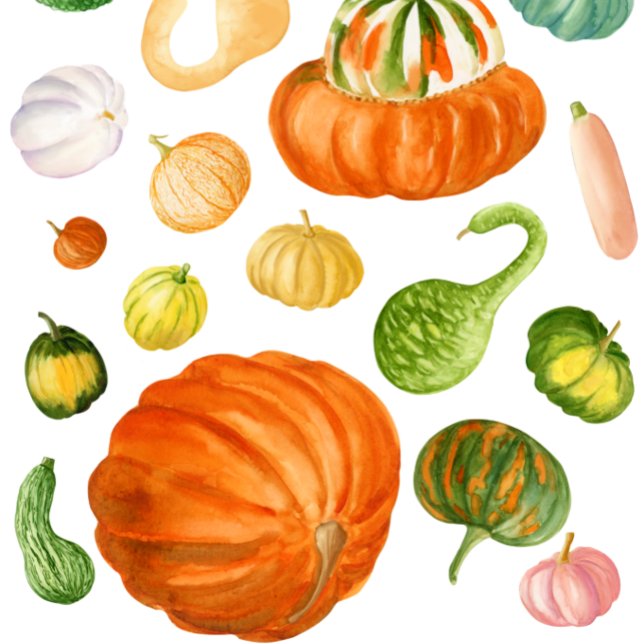 Paño De Cocina Variantes de calabaza acuarela (Subido por el creador)