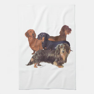 Paño De Cocina Variedades de Dachshund
