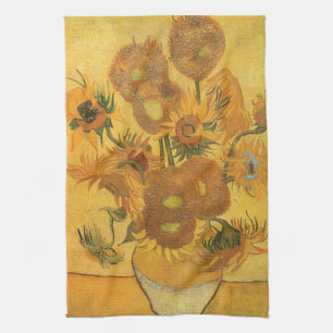 Paño De Cocina Vase con 15 girasoles de Vincent van Gogh