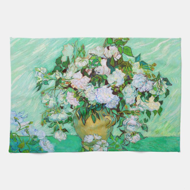 Paño De Cocina Vase con los Rosas Van Gogh Bella Artes (Horizontal)