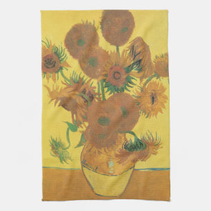 Paño De Cocina Vase con quince girasoles de Vincent van Gogh