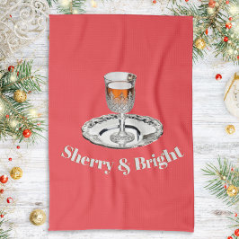 Paño De Cocina Vaso para bebida Sherry & Bright divertido rojo de