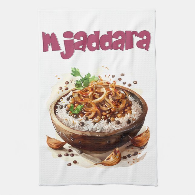 Paño De Cocina Vegan Mujaddara para la comida árabe Læ・・・・・. (Vertical)
