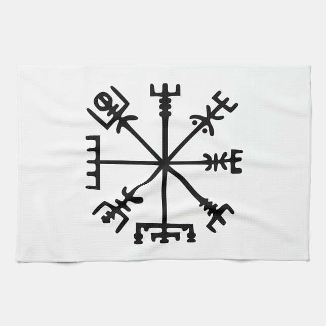 Paño De Cocina Vegvísir (compás de Viking) (Horizontal)