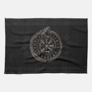 Paño De Cocina Vegvisir con Ouroboros y las runas