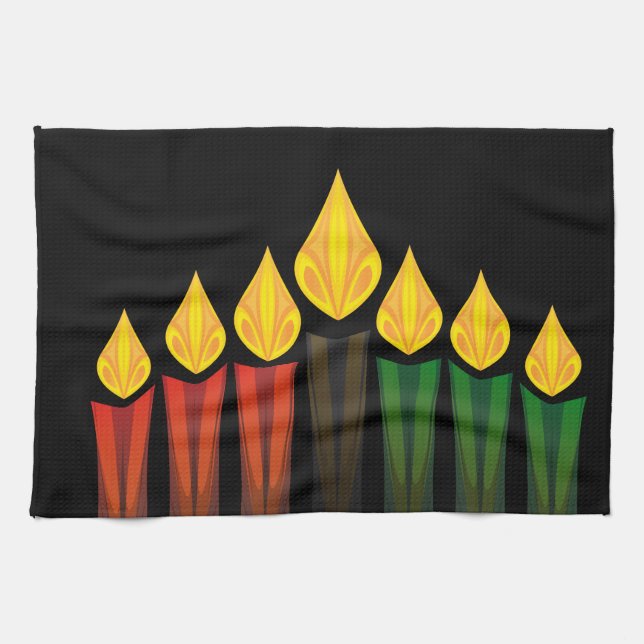 Paño De Cocina velas de kwanzaa (Horizontal)