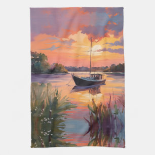 Paño De Cocina Velero al amanecer
