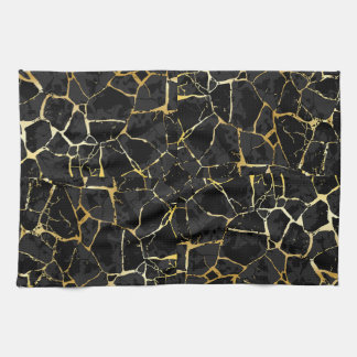 Paño De Cocina Vena de oro Kintsugi negro