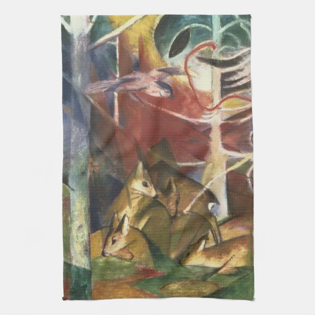 Paño De Cocina Venado en el bosque, por Franz Marc, Bella Artes d (Vertical)