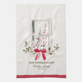 Paño De Cocina Ventana de Acuarela & Personalizado de Bayas