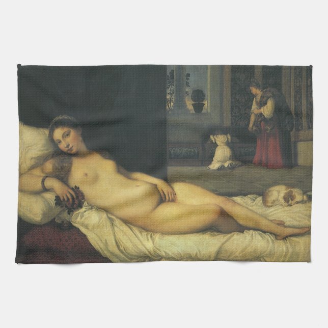 Paño De Cocina Venus de Urbino por Tiziano, arte renacentista (Horizontal)