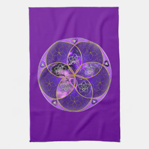 Paño De Cocina Venus Flor de amor finaART rosa violeta