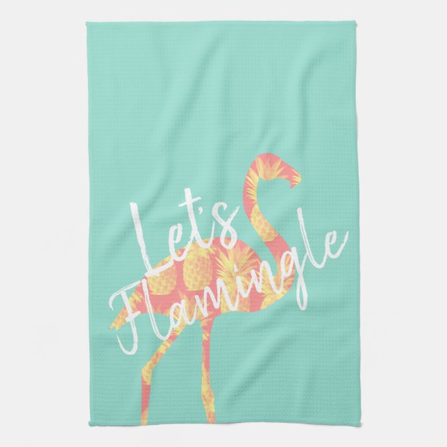 Paño De Cocina Veraniego déjenos flamenco de las piñas de (Vertical)