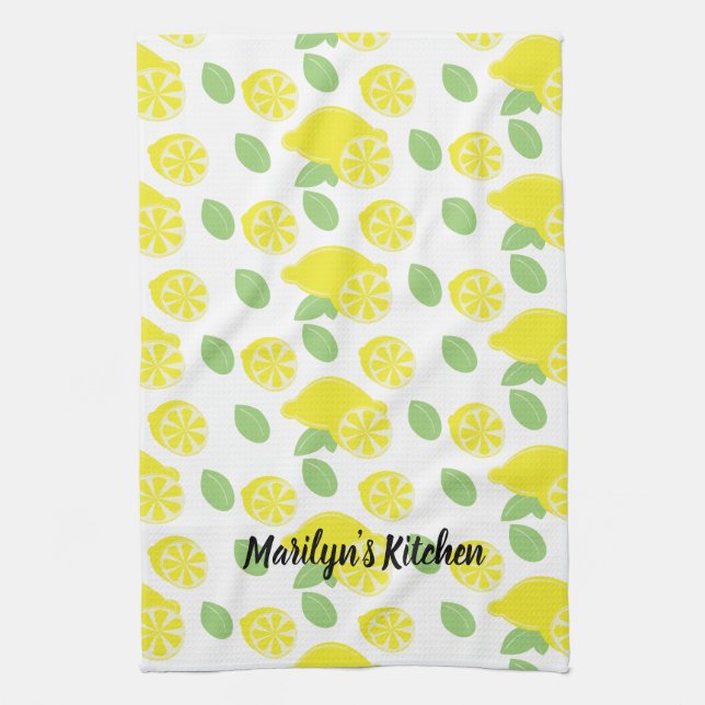 Paño De Cocina Verano Amarillo Moderno Fundición Lemon Slices Ver (Vertical)