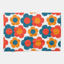 Verano Botánico Floral Azul Naranja Rojo