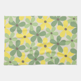 Paño De Cocina Verano Botánico Floral Tropical Amarillo Verde