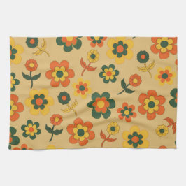 Paño De Cocina Verano Botánico Floral Tropical Verde naranja